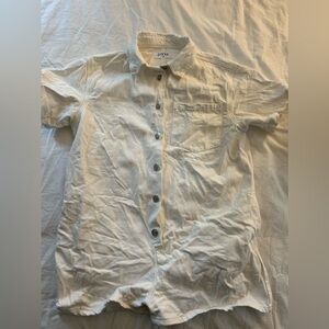 Parke White Short Sleeve Denim Romper